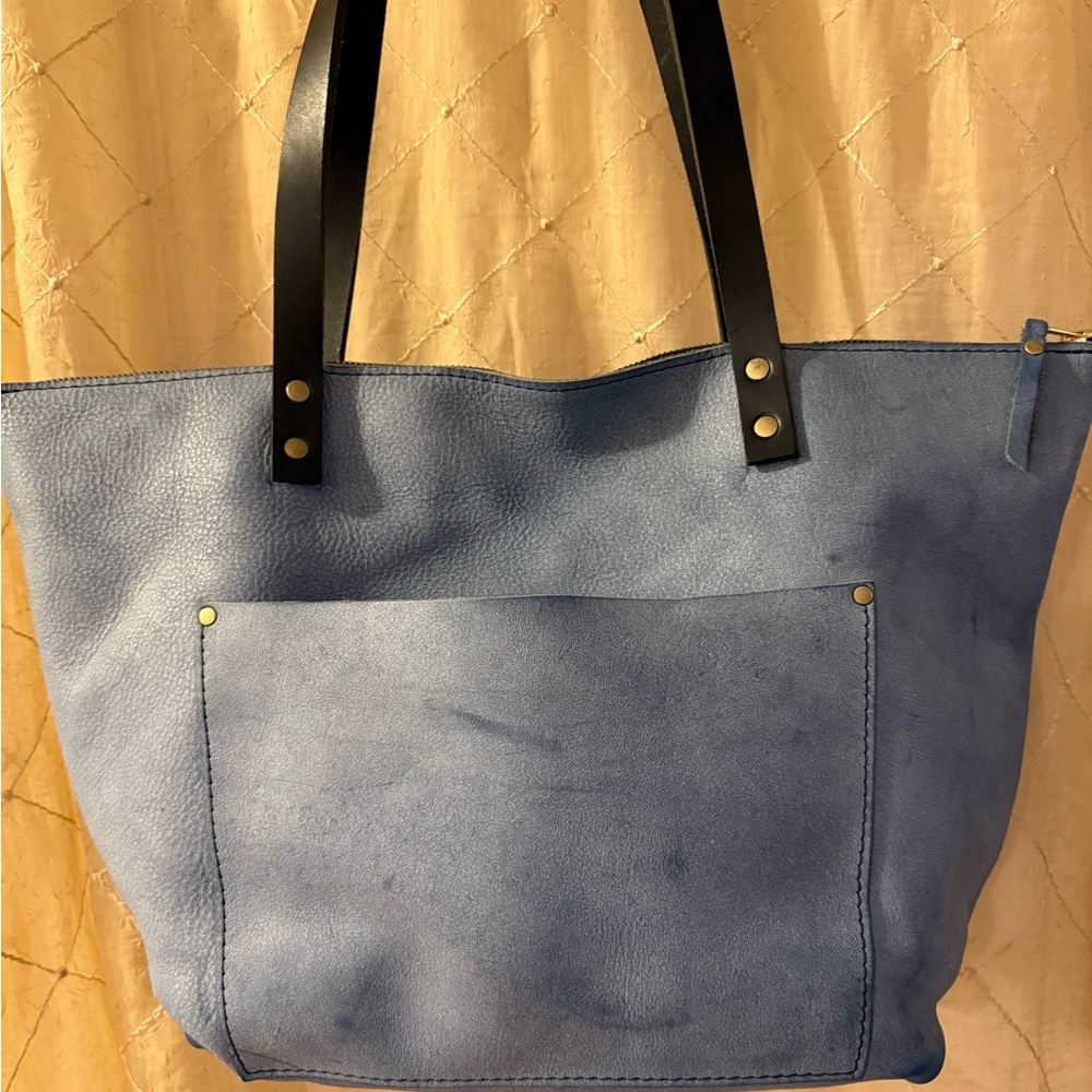 Portland Leather UNICORN: Indigo Zip Tote, Large